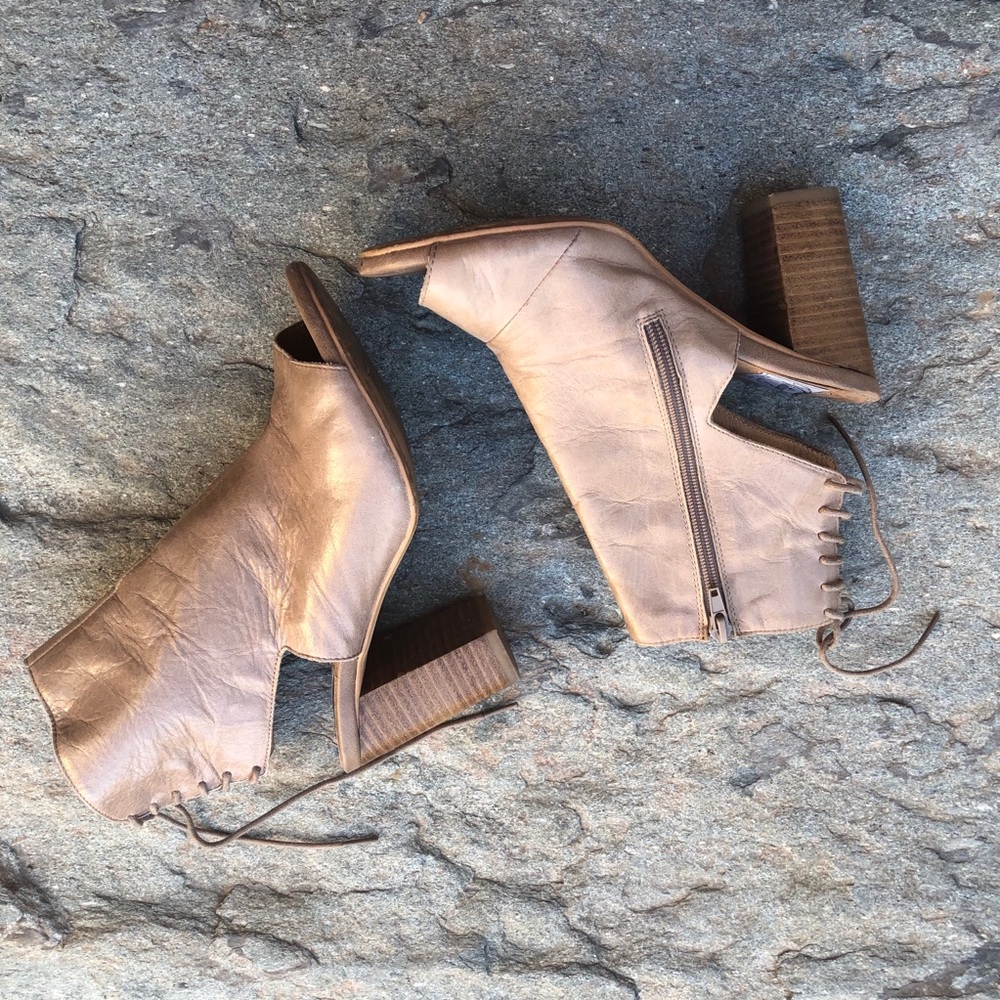 Jeffrey Campbell Nude cutout booties